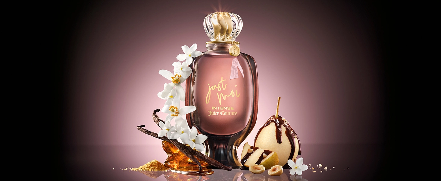 Juicy Couture Just Moi perfume bottle with ingredients
