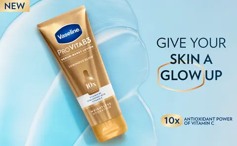 Vaseline ProVitaB3 lotion tube with vitamin C benefits