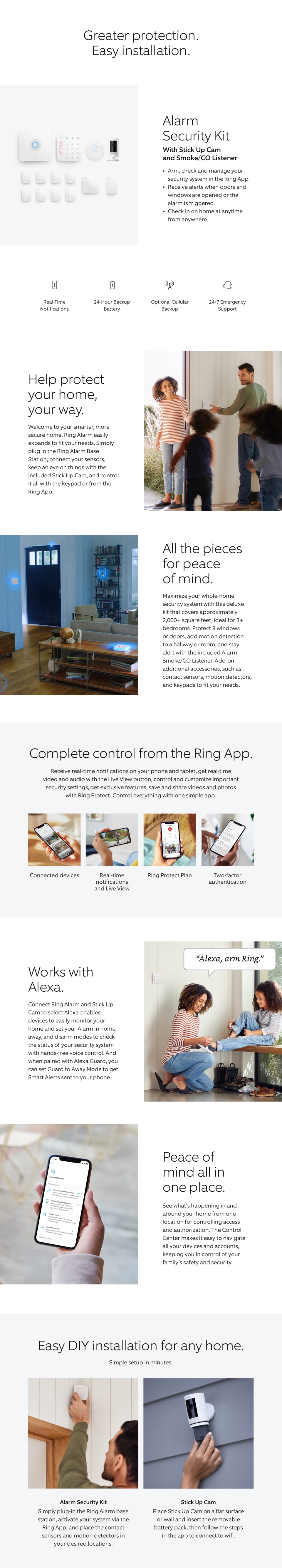 Ring Security Alarm 14piece Kit, Gen 2 with Stick Up Cam, Smoke/Co Li