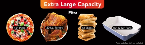 Photo: 'Extra Large Capacity: 15" Pizza, 20 Lb. Turkey, 12 Slices, 15" X 13" Pans'