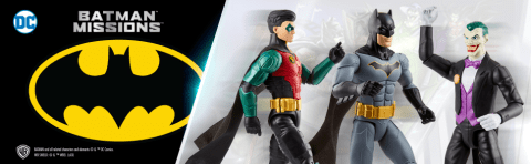DC Comics - Set di 6 action figure di Batman da 30 cm tra cui Batman Robin Nightwing The Joker The Riddler e Copperhead
