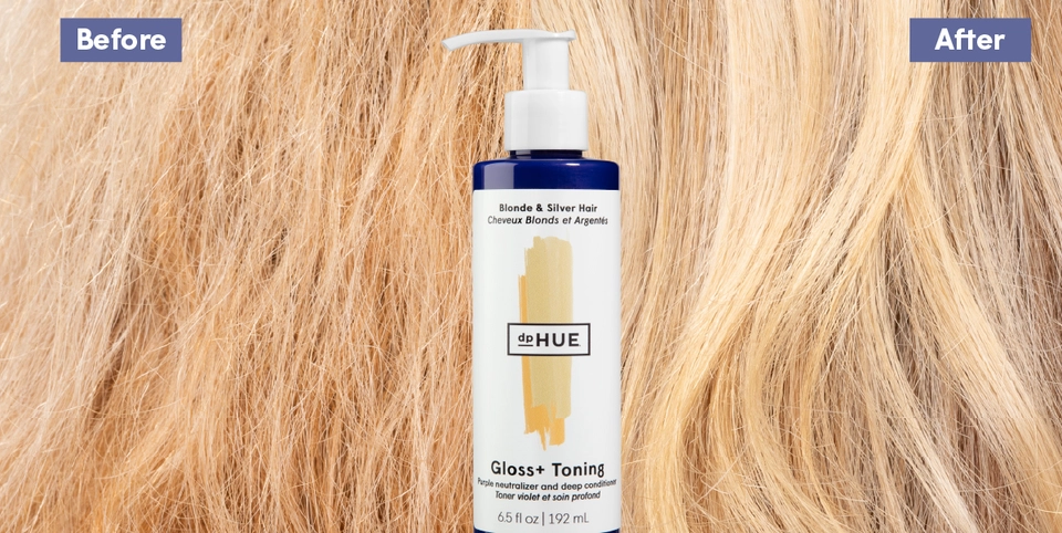 Gloss+ Toning Purple Before &amp; After on Blonde Hair | dpHUE