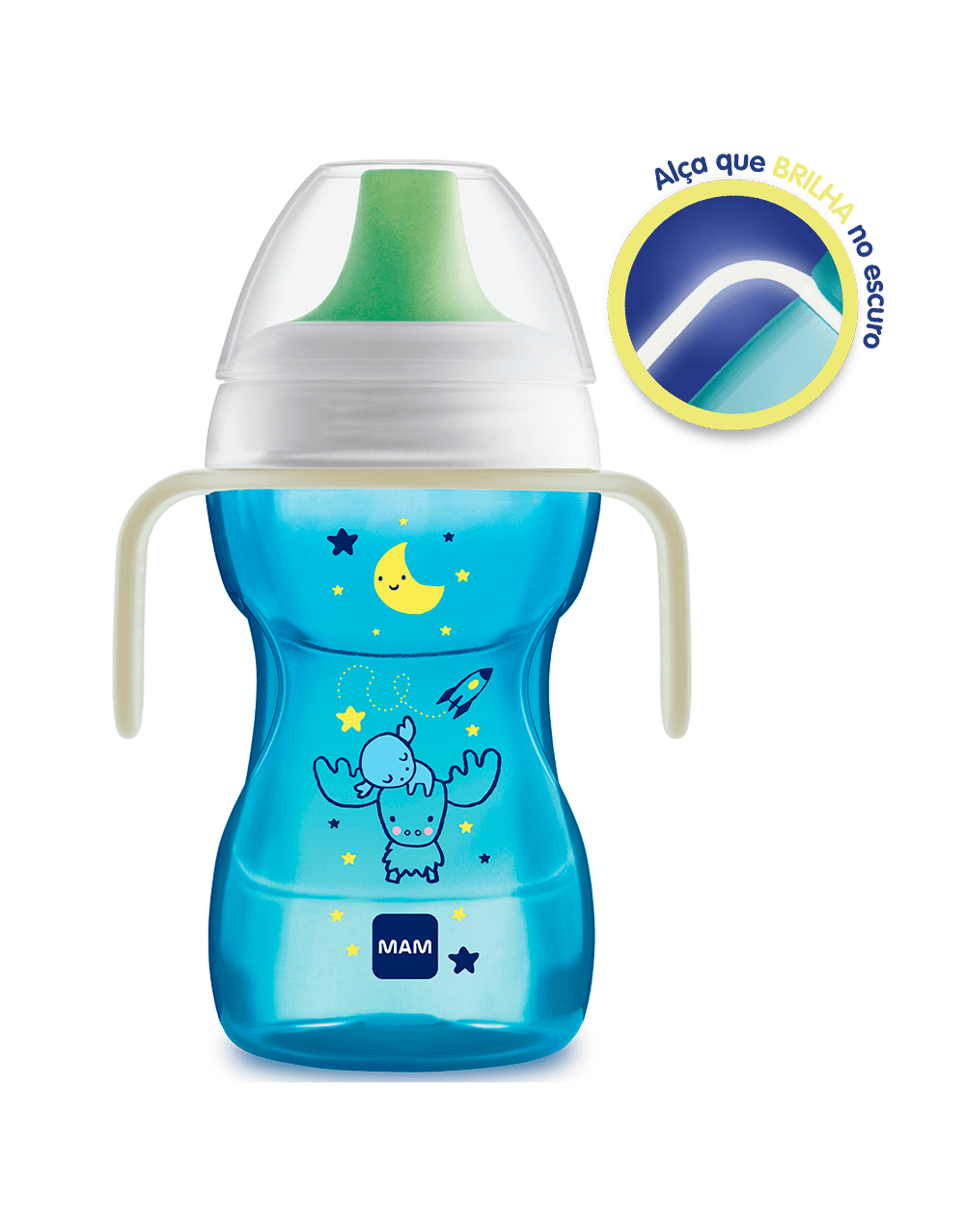 Copo de Treinamento 360 Bebê - com Alça - 270ml - Azul - Buba