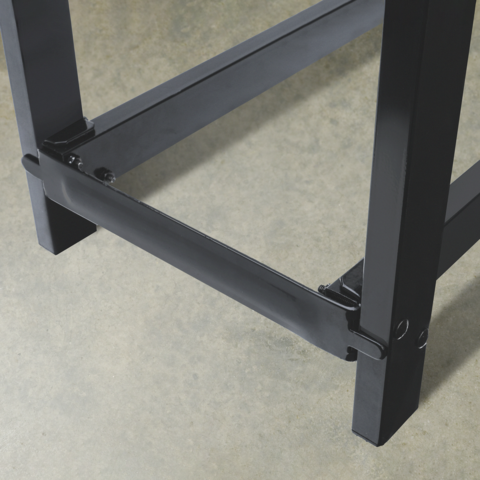 cross spacers on leg of black frame