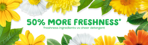 50% more freshness ingredients vs cheer detergent