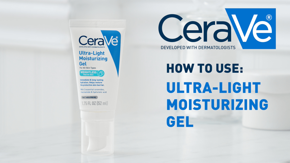 thumbnail video image 2 of CeraVe Ultra-Light Gel Face Moisturizer with Hyaluronic Acid & Niacinamide All Skin Types 1.75 fl oz, 2 of 12