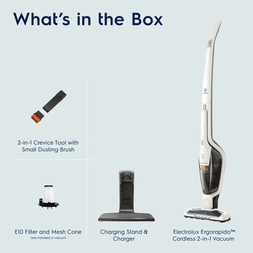 Electrolux Ergorapido Cordless 2-in-1 Vacuum with BrushRoll Clean