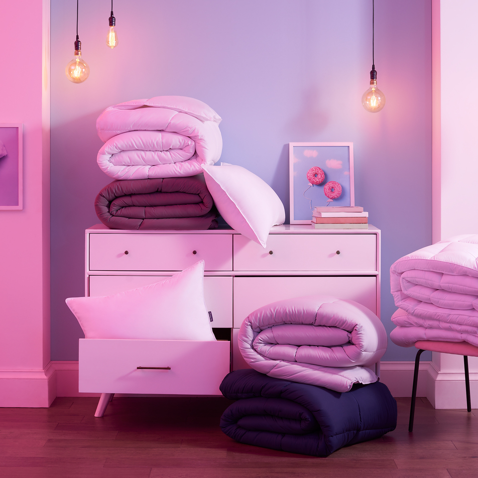 thumbnail video image 2 of So Fluffy Down Alternative Comforter White Full - Queen, 2 of 6