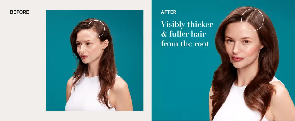 Visibly thicker &amp; fuller hair from the root