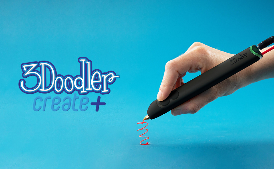 thumbnail video image 2 of 3Doodler Create+ (Black) Essential Pen Set withplug, 2 of 7