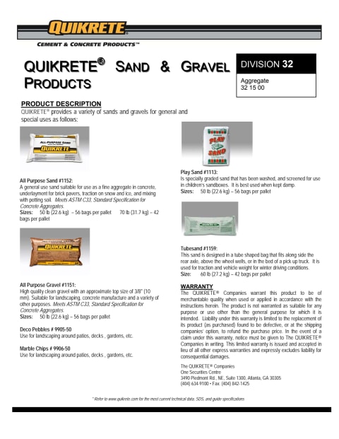 Quikrete Premium Play Sand Home Depot