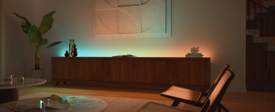 thumbnail video image 2 of Philips Hue Ambiance Gradient Light Strip Extension, White LED, Indoor Use, 2 of 8