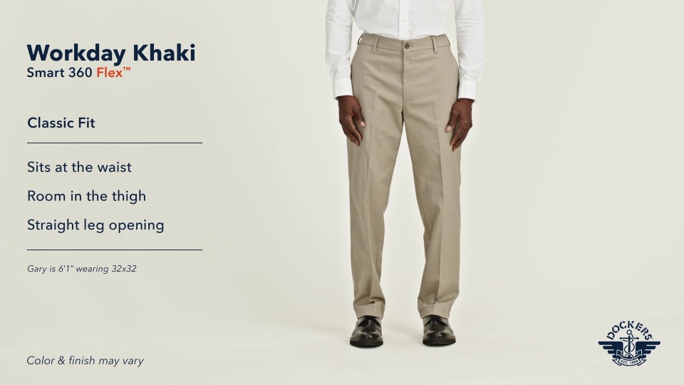 Dockers Men's Workday Khaki Classic Fit Smart 360 Flex Pants