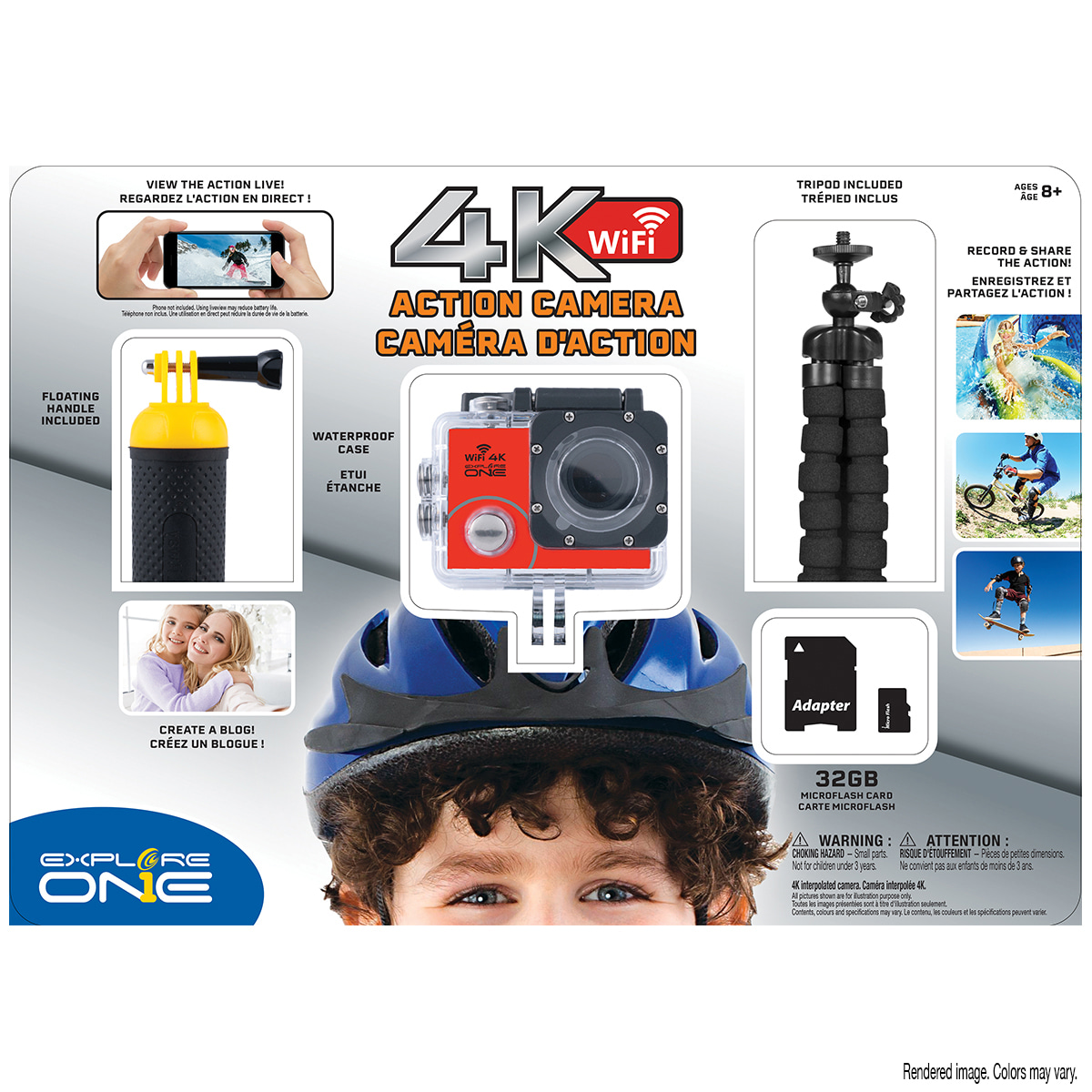 Explore One 4K Action Camera with WiFi Bundle Waterproof Case and 32GB