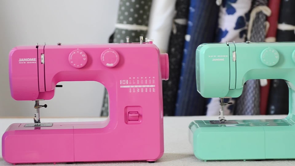 thumbnail video image 3 of Janome Pink Sorbet Easy-to-Use Sewing Machine with Buttonhole, 3 of 12