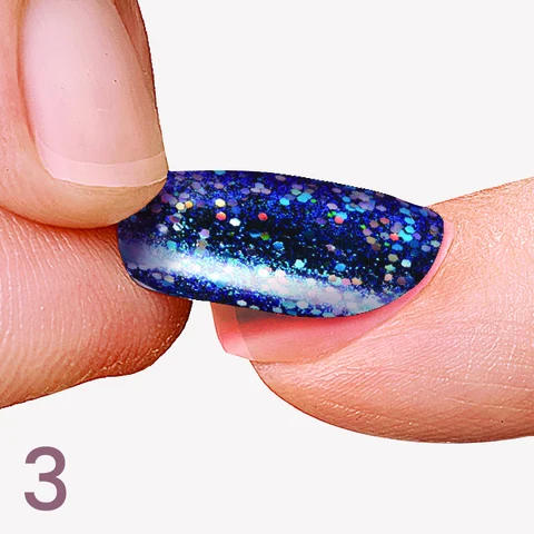 3. Align with cuticle, gently press on &amp; hold for 5 seconds.