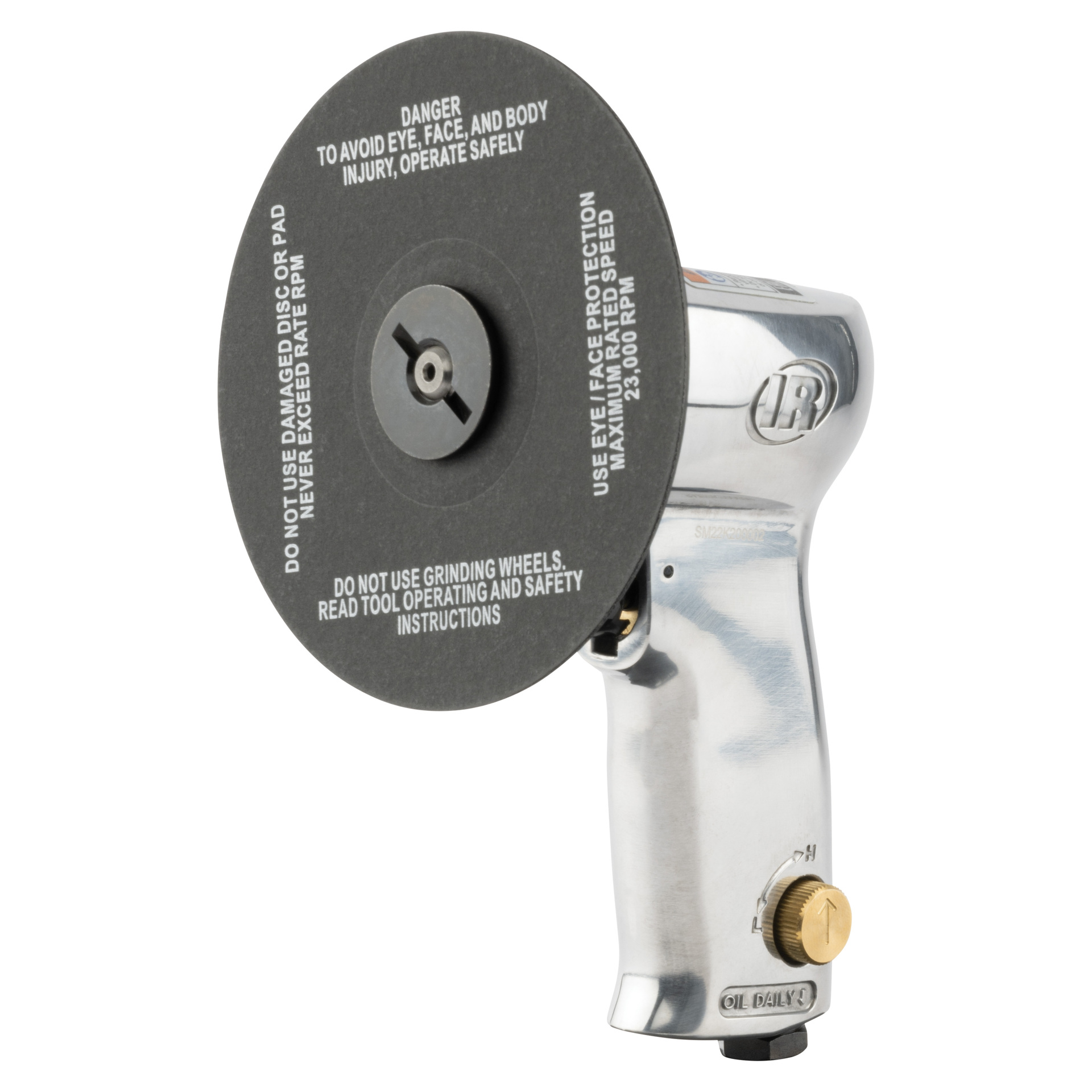 Ingersoll Rand Handheld Disc Sanders Speed RPM 18000 Air Pressure psi 90 Air Inlet Size Inch 1 4 Minimum Disc Size Inch 3 Exhaust Location Front MSC Direct