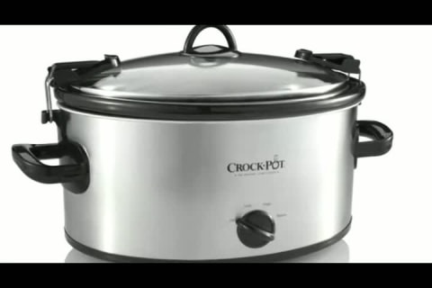 image 1 of Crock-Pot Cook' N Carry Manual Portable Slow Cooker, 6 Quart, Stainless Steel