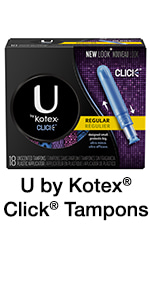 U By Kotex Click Compact Tampons Regular Absorbency Unscented 18 Count Walmart Com Walmart Com