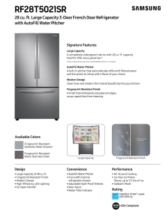 Samsung 28 cu. ft. 3-Door French Door Refrigerator with AutoFill Water  Pitcher Black Stainless Steel RF28T5021SG/AA - Best Buy