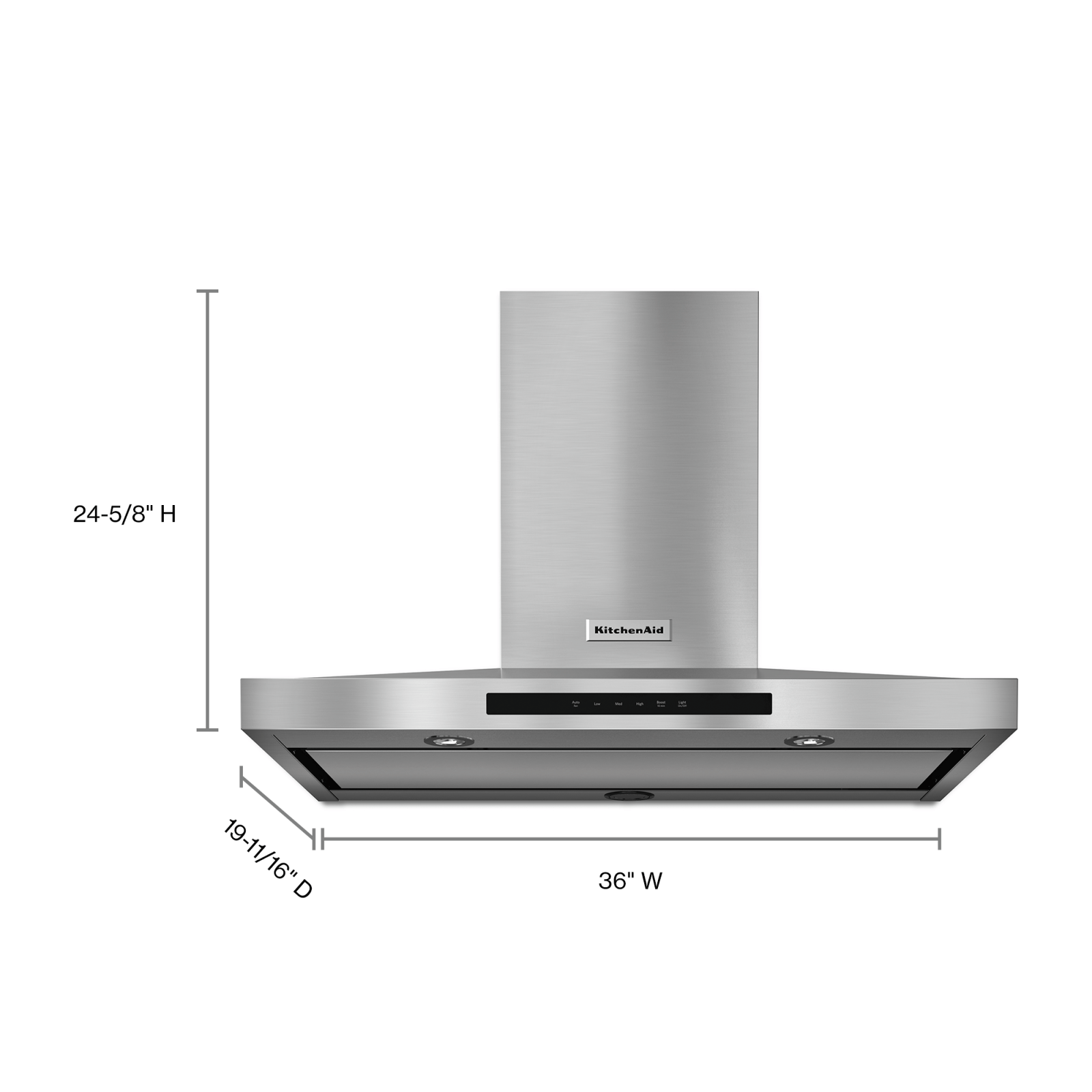 KitchenAid KVWB606DSS 36" WallMount, 3Speed Canopy Hood