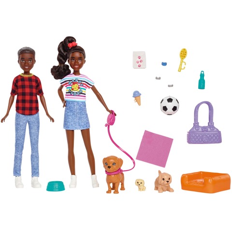 Barbie It Takes Two Dolls & Accessories with Brother & Sister Dolls, 3 Pet  Puppies & 10+ Accessories