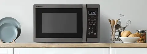 Sharp 1100W Black Countertop Microwave Oven (SMC1452KH)