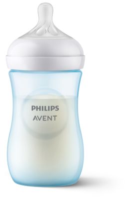  Philips AVENT Natural Baby Bottle with Natural Response  Nipple, Blue, 9oz, 4pk, SCY903/24 : Baby