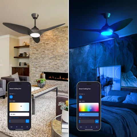 White tones vs. blue light from the smart fan