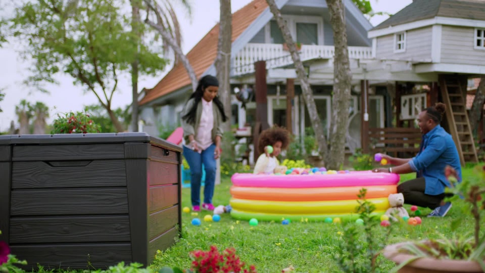 Keter Brightwood Outdoor AllWeather 120 Gallon Plastic and Resin Deck