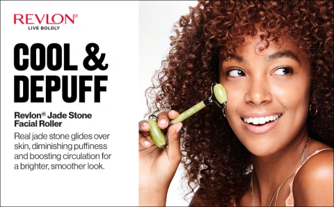 Revlon Jade Stone Facial Roller, Dual-Sided Beauty Instrument for