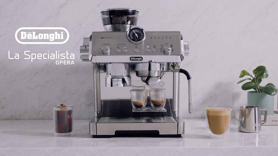 thumbnail video image 2 of De'Longhi La Specialista Opera Espresso Machine with Cold Brew, 2 of 9