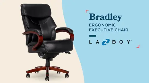 La-Z-Boy Bradley Bonded Leather Executive Chair, Black (46089-CC