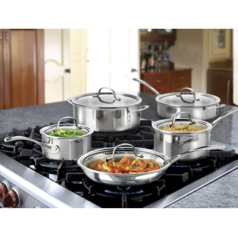 Calphalon Classic Stainless Steel 10-Pc. Cookware Set - Stainless Steel -  Yahoo Shopping