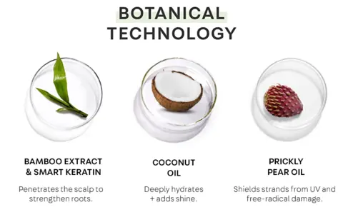 Bamboo extract + smart keratin penetrate the scalp to strengthen roots. Coconut oil deeply hydrates