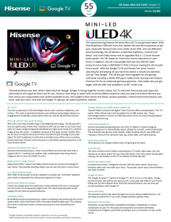 Hisense 55 U8 Series Mini-LED ULED 4K Google TV (55U8K)