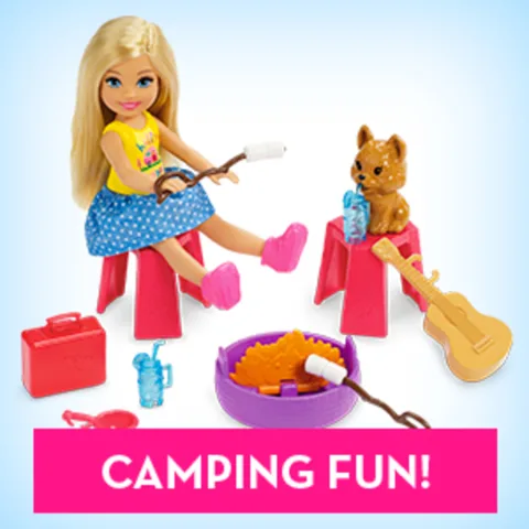 Barbie camping fun chelsea on sale