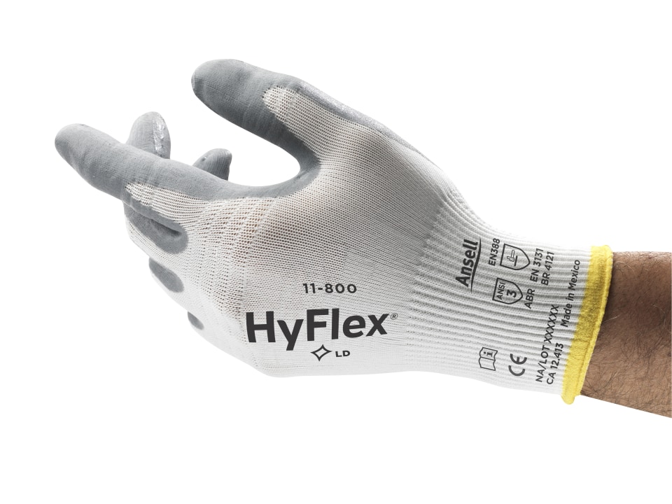 Ansell - Work Gloves: 11-800, Size Large, Foam Nitrile-Coated