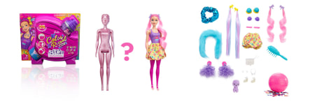  Barbie Color Reveal Glitter! Hair Swaps Doll, Glittery Blue  with 25 Hairstyling & Party-Themed Surprises Including 10 Plug-in Hair  Pieces, Gift for Kids 3 Years Old & Up : Barbie: Toys