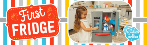 Little Tikes First Fridge Realistic Pretend Kitchen Appliance with Ice  Dispenser