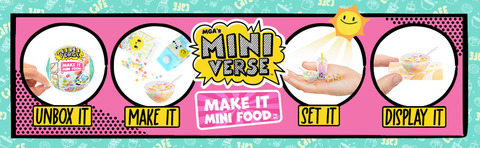 MGA's Miniverse Make It Mini Food Cafe Series 1 Minis - Complete Collection 24 Packages, Blind Packaging, DIY, Resin Play, Collectors, 8+