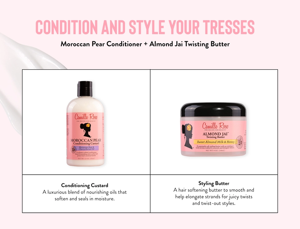 Camille Rose&#39;s Moroccan Pear Conditioner and Almond Jai Twisting Butter