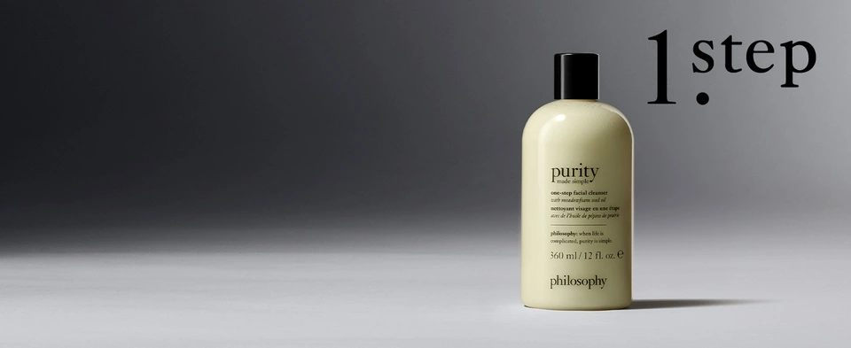 1. step cleanse gently apply a quarter-size amount of the purity facial cleanser onto a lightly damp face, and massage for 30-60 seconds. rinse and pat dry.