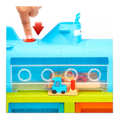 Disney Pixar Cars Transforming Submarine Car Wash Playset Includes Color Change Lightning McQueen Toy Car Walmart