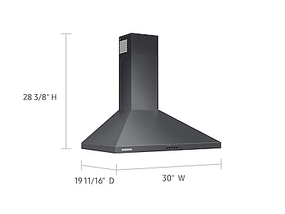 NK30R5000WG Samsung 30 Wall Mount Chimney Range Hood With 390 CFM and LED Lighting - Fingerprint Resistant Black Stainless Steel