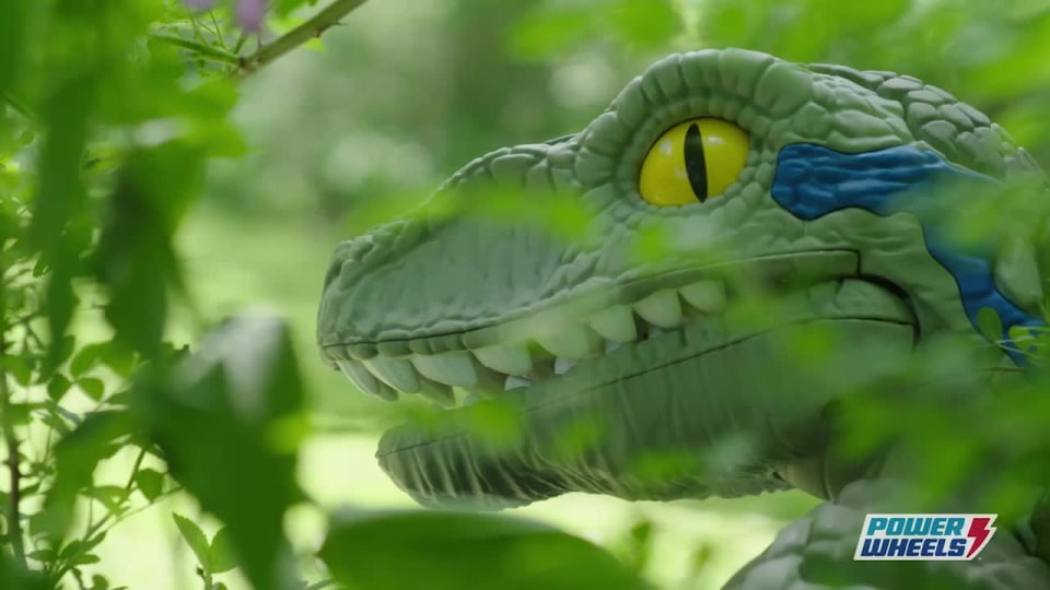thumbnail video image 2 of Power Wheels Jurassic World Dino Racer 12V Ride On Vehicle, 2 of 8