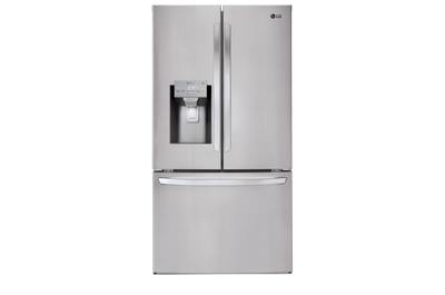 Lg Smart Wi Fi Enabled 22 1 Cu Ft Counter Depth French Door Refrigerator With Dual Ice Maker Printproof Stainless Steel Energy Star In The French Door Refrigerators Department At Lowes Com