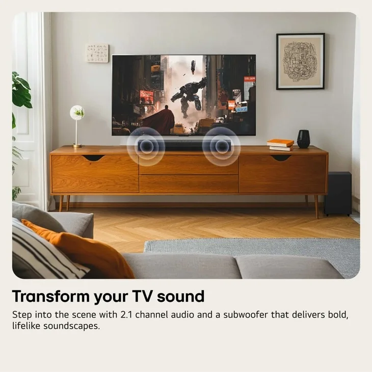 LG - 2.1-Channel S35A Soundbar with Wireless Subwoofer, Dolby Audio and WOW Orchestra  thumb 3
