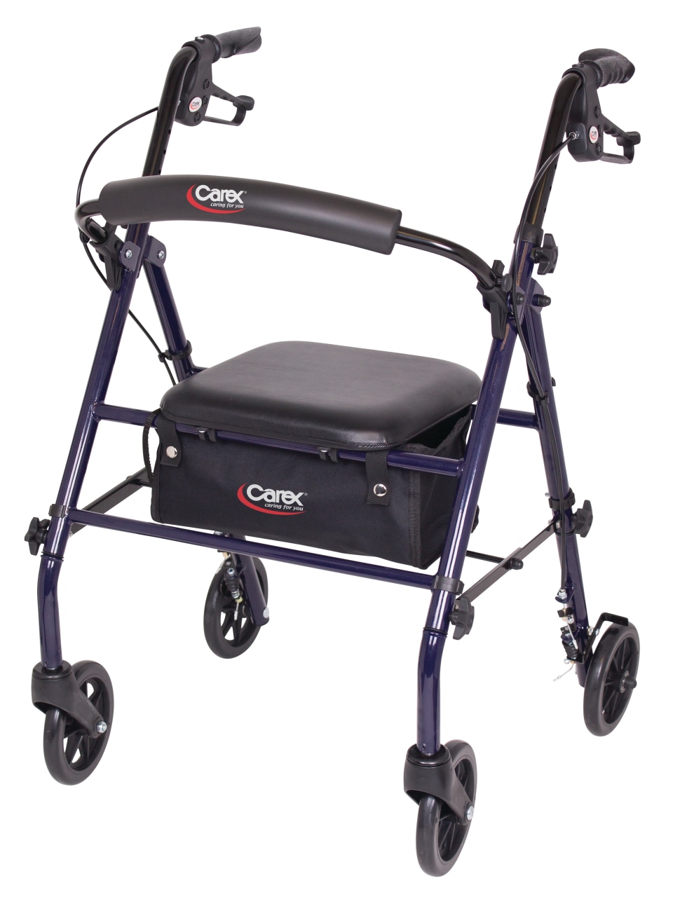 Carex Rollator Walker with Padded Seat, 6inch Wheels, Cushioned Back