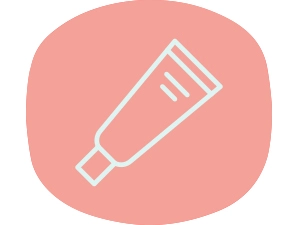 Tube of ointment icon on pink rounded rectangle background